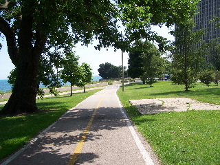 south on the lakeshore bike path